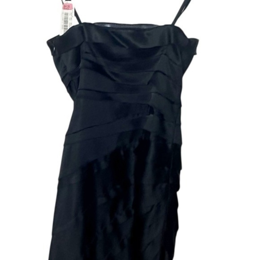 Gianni Bini NWT Black Satin Ruched Strapless Cocktail Dress Women's Size 0 Party - Picture 8 of 11